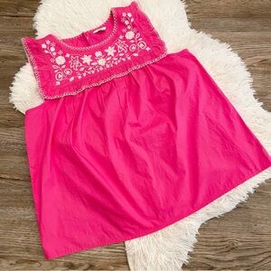 Crown & Ivy Embroider Peasant Top Medium Cowgirl Country Hippie Summer